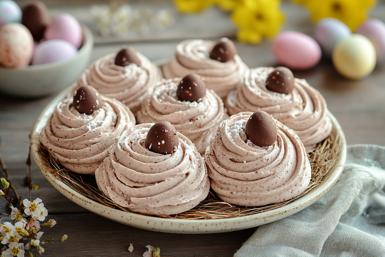 Chocolate Meringue Easter Nests