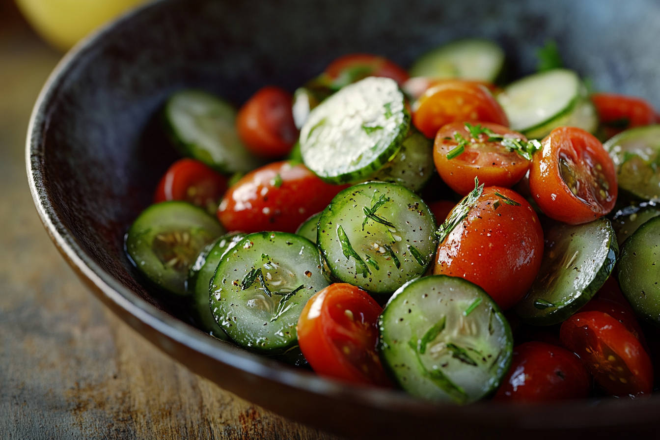 Cucumber, Onion & Tomato Salad