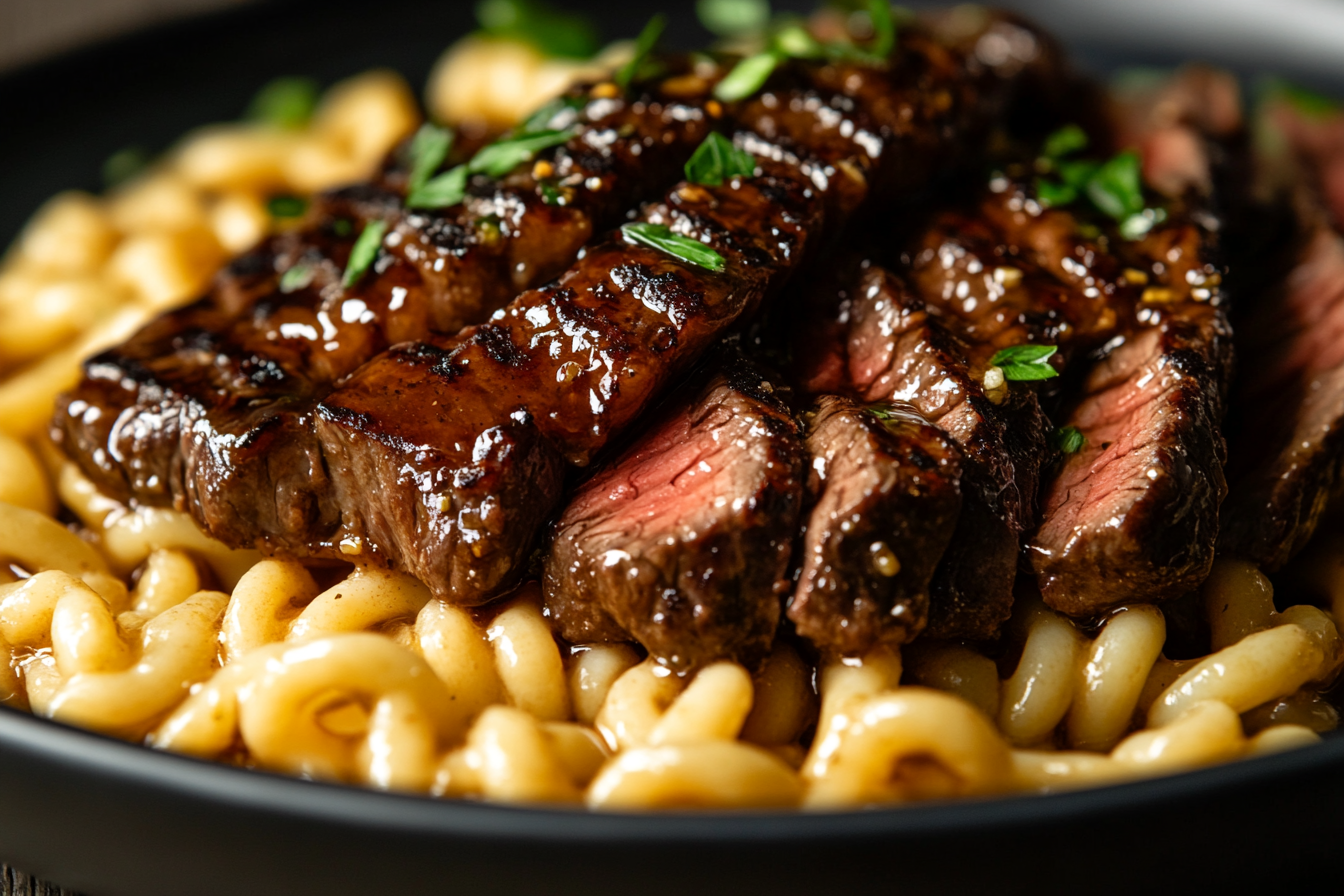 Sticky Honey Garlic Steak & Rotini