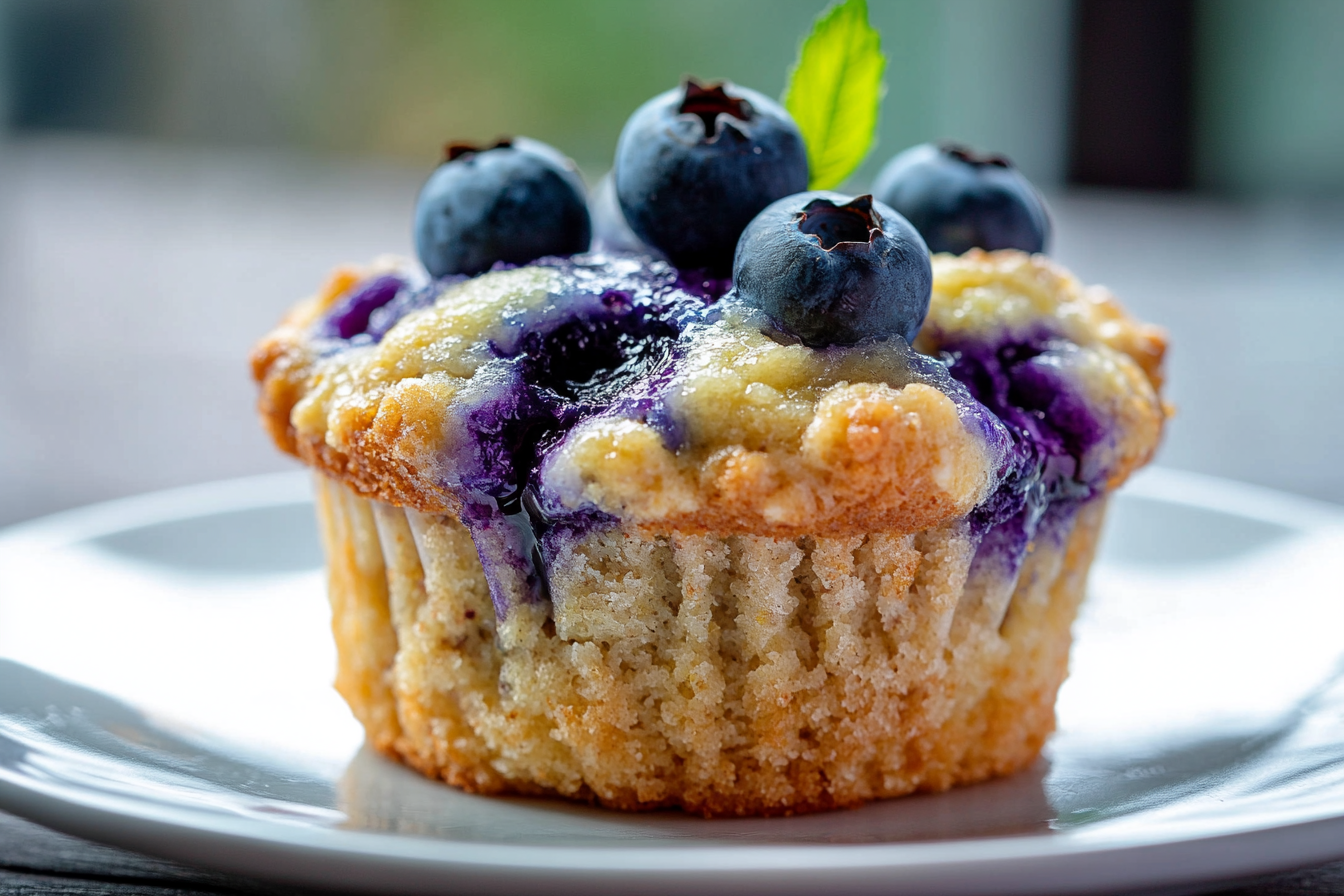 Blueberry Oatmeal Lemon Cheesecake Muffins