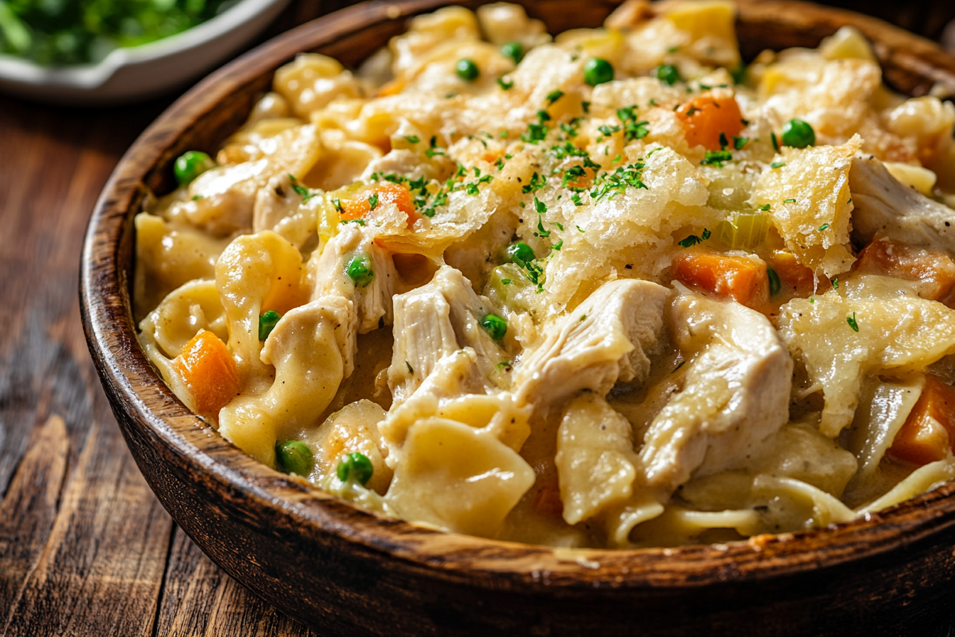 One-Pan Creamy Chicken Pot Pie Pasta
