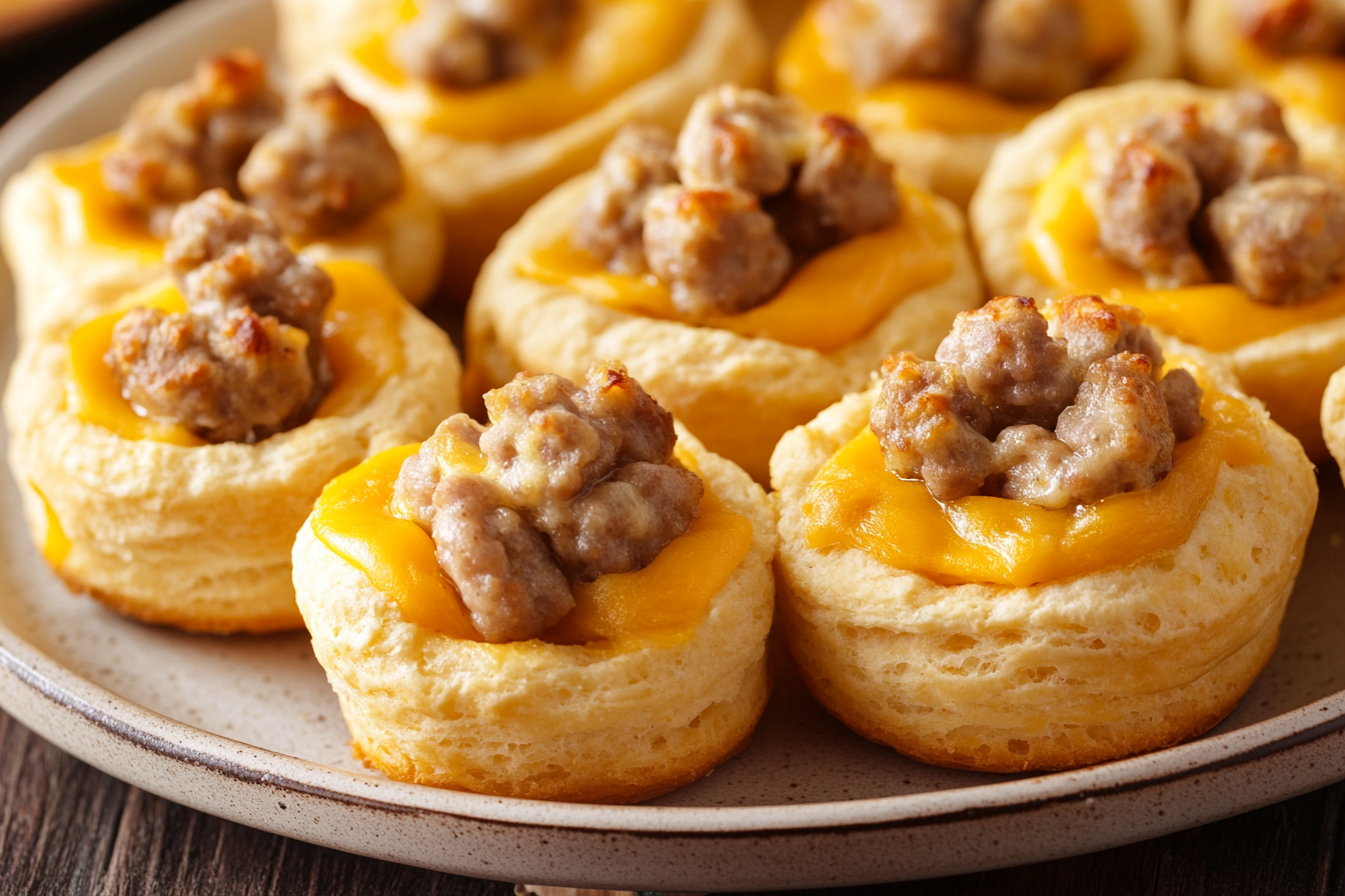 Sausage-Cheese Ball Biscuit Cups