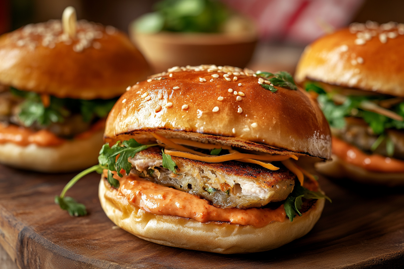 Chicken Dumpling Burgers