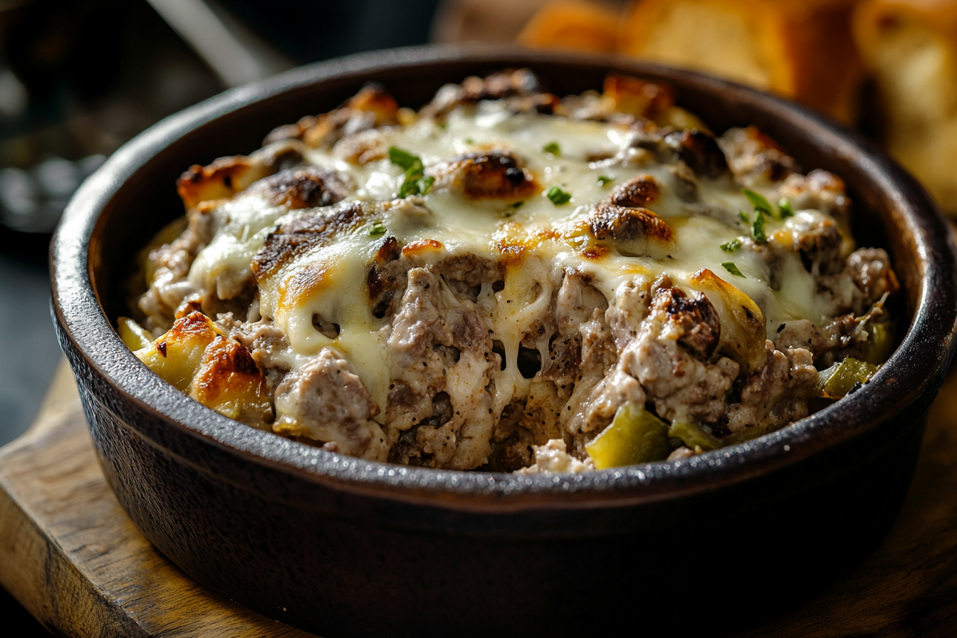 Philly Cheesesteak Casserole