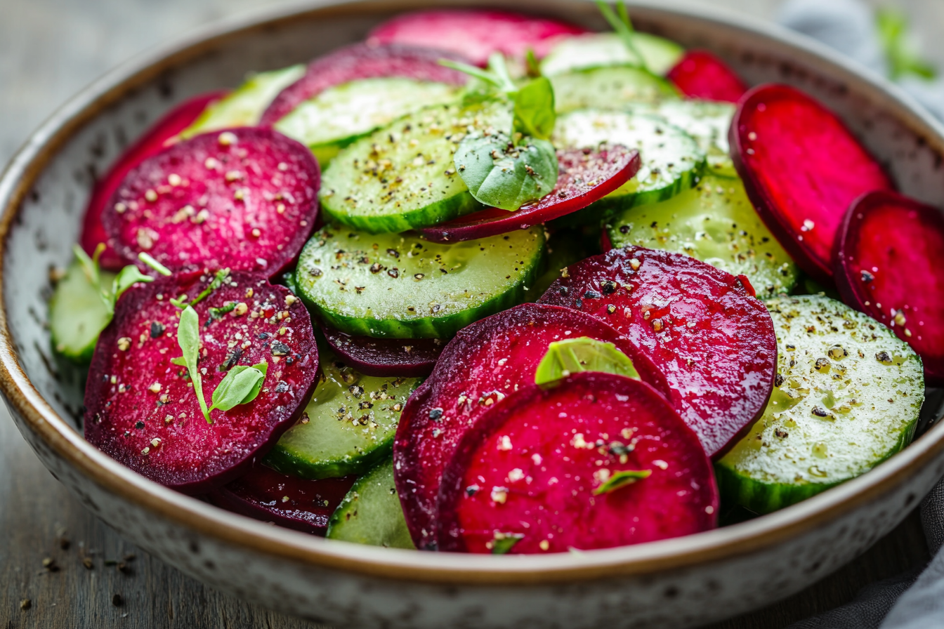 Crisp Cucumber and Beetroot Salad