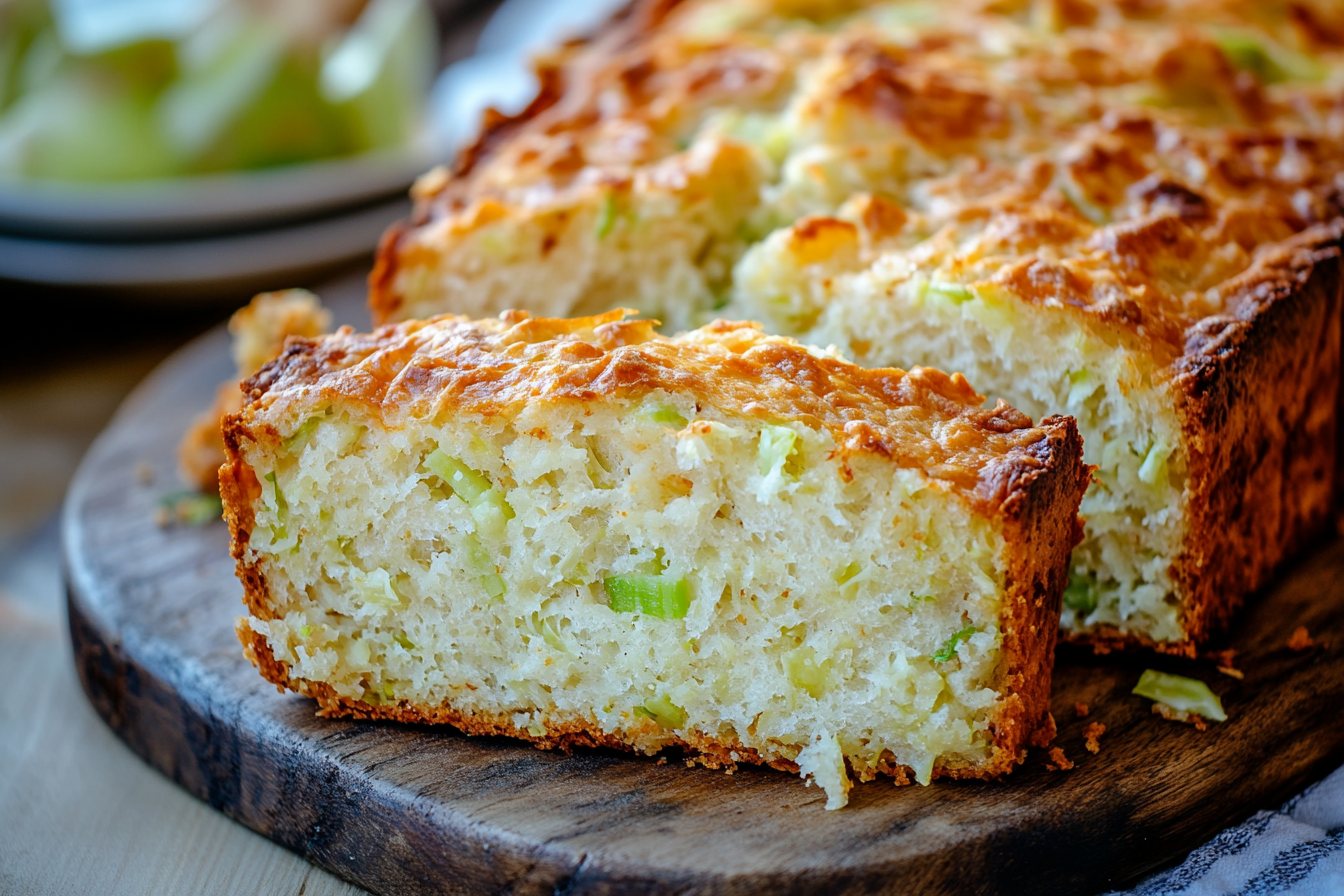 Cheesy Garlic & Leek Quick Bread