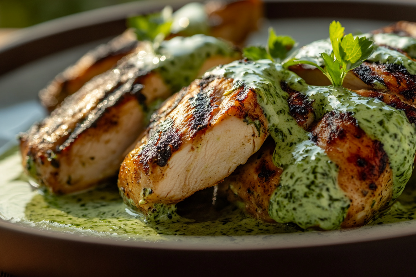 Peruvian Chicken with Green Sauce