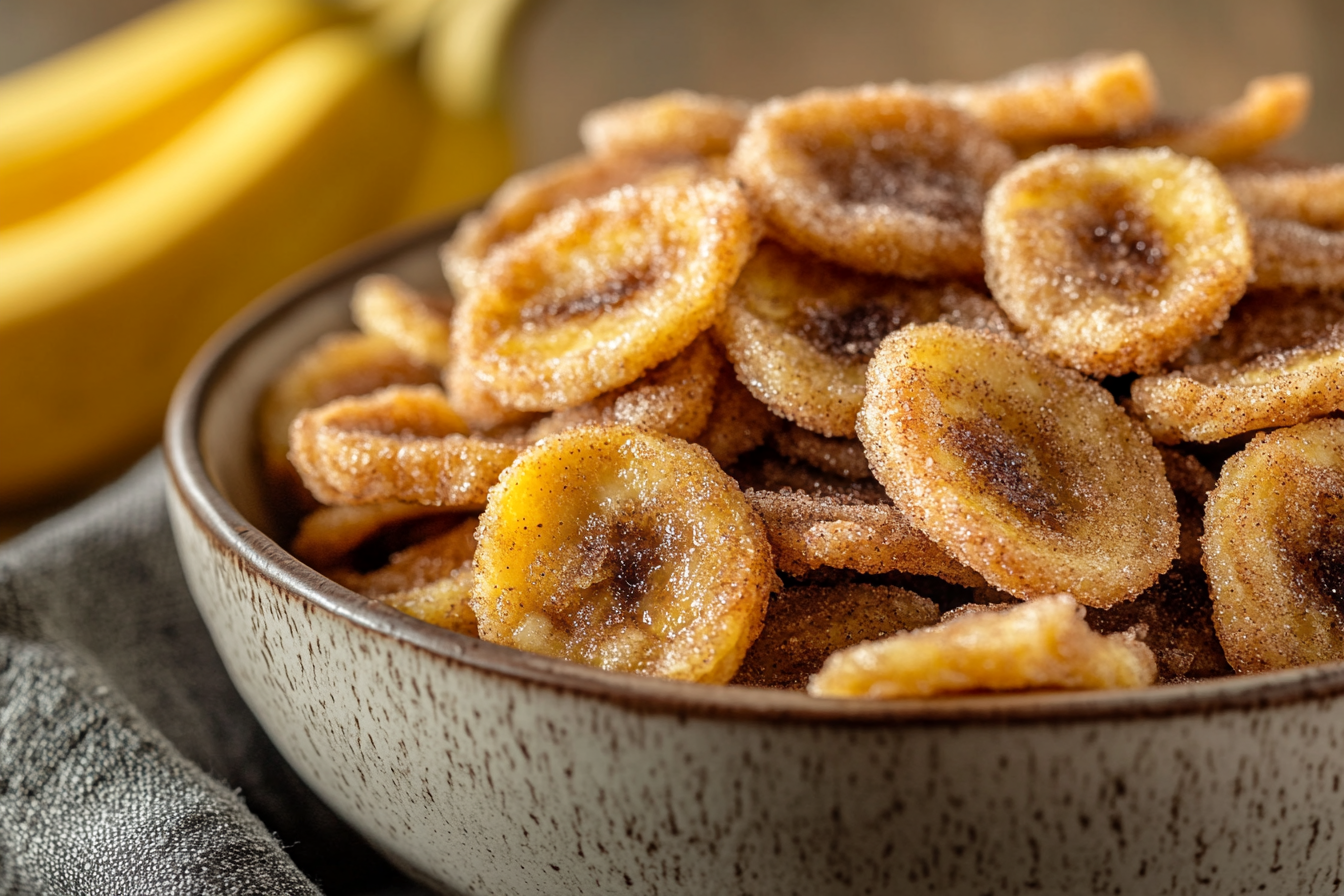 Cinnamon-Sugar Air Fryer Banana Chips