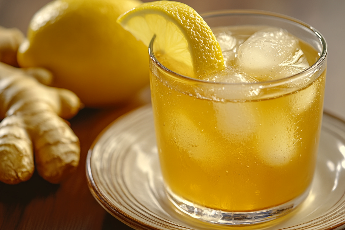 Lemon Ginger Iced Green Tea with Honey