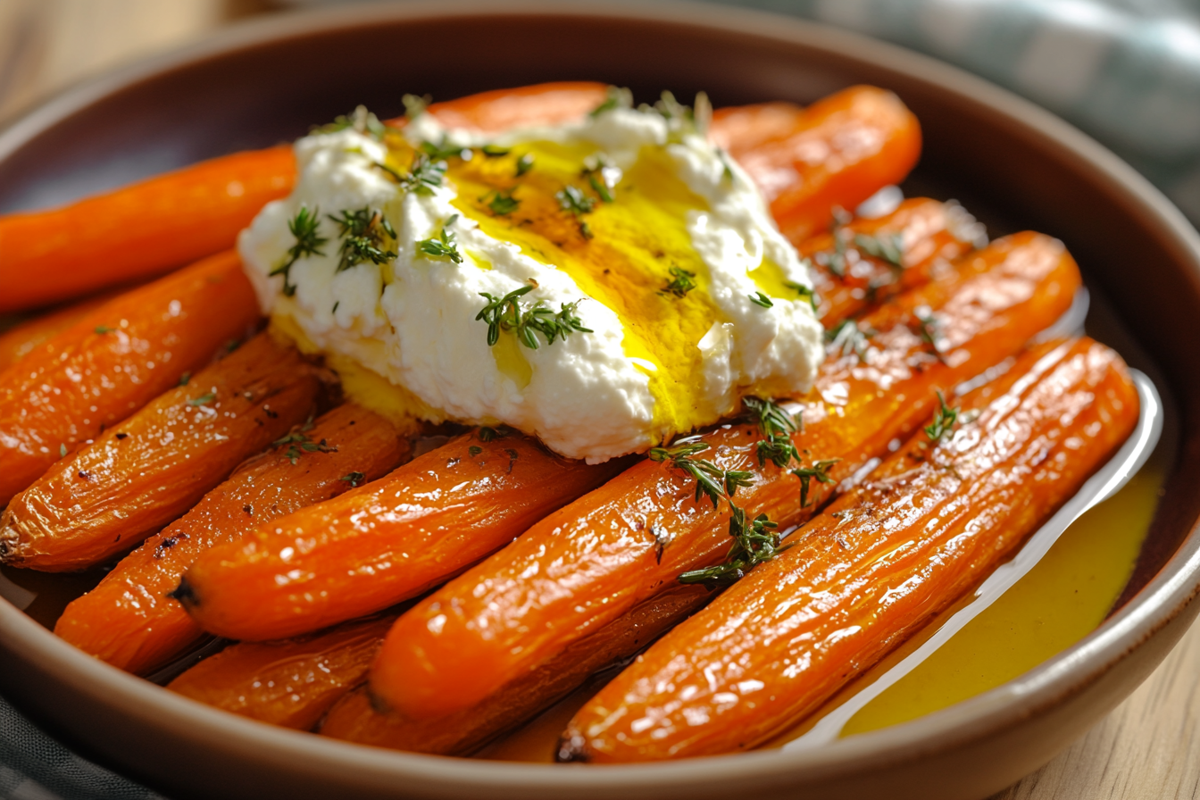 Roasted Carrots with Whipped Ricotta and Hot Honey