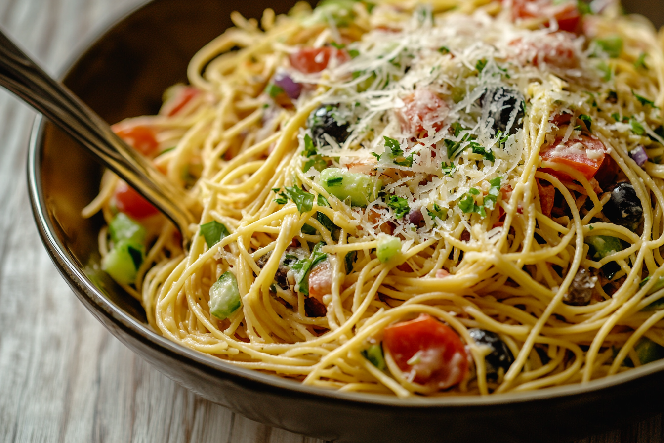 Cold Spaghetti Pasta Salad Recipe