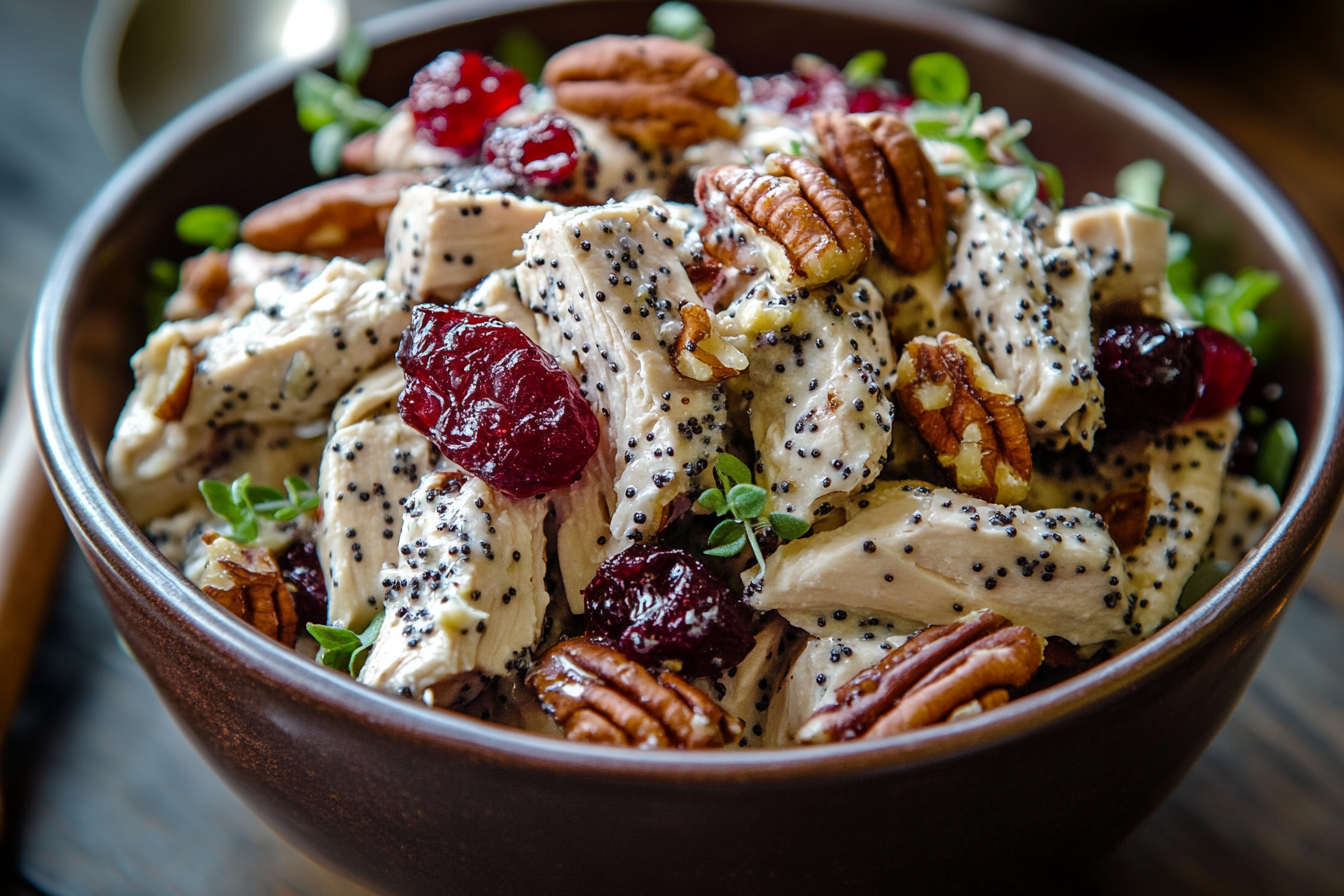 Cranberry Pecan Chicken Salad with Poppy Seed Dressing