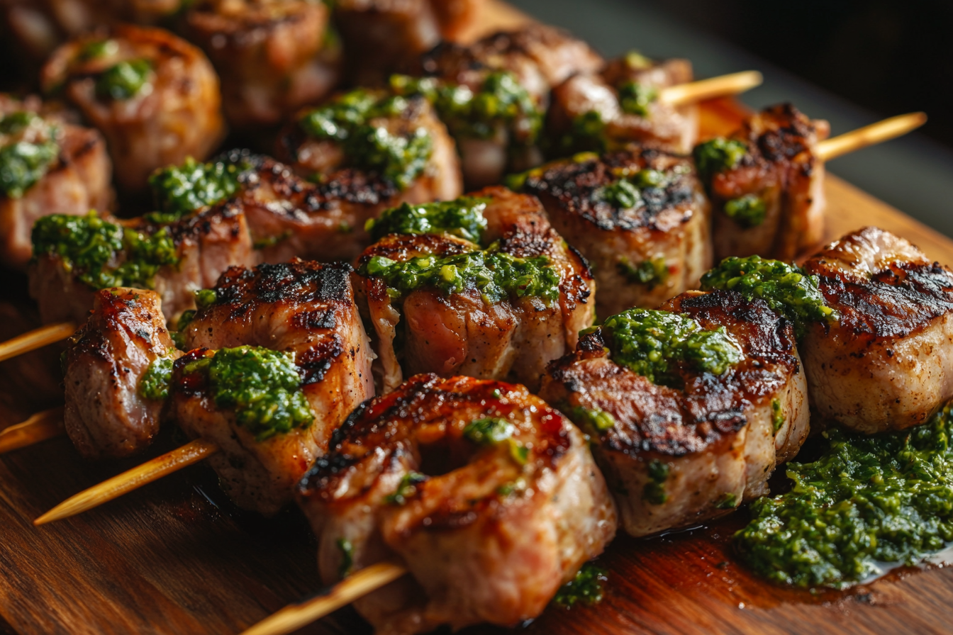 Grilled Surf & Turf Skewers with Chimichurri