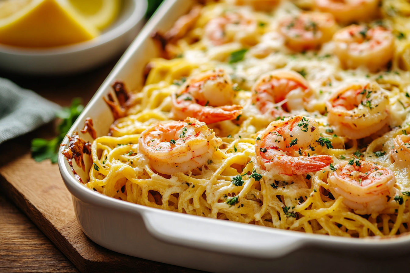 Shrimp Scampi Pasta Bake