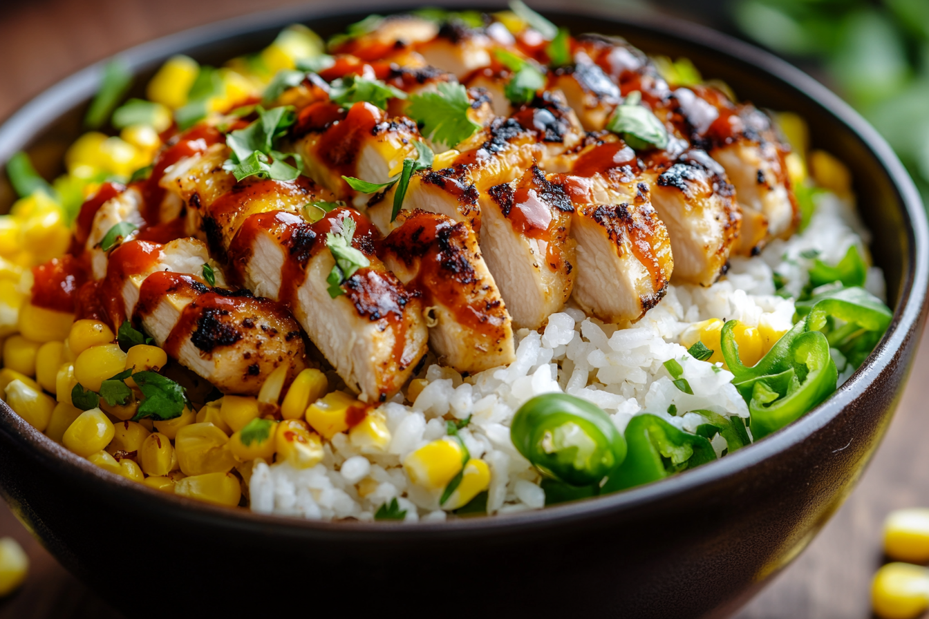 Street Corn Chicken Rice Bowl