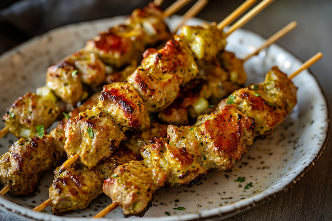Cajun Garlic Parmesan Air Fryer Steak Skewers