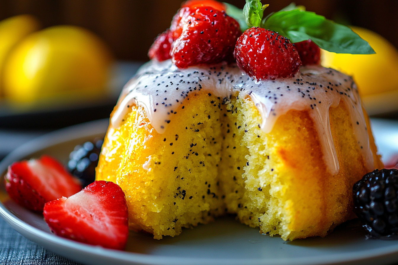 Mini Lemon Poppy Seed Bundt Cakes