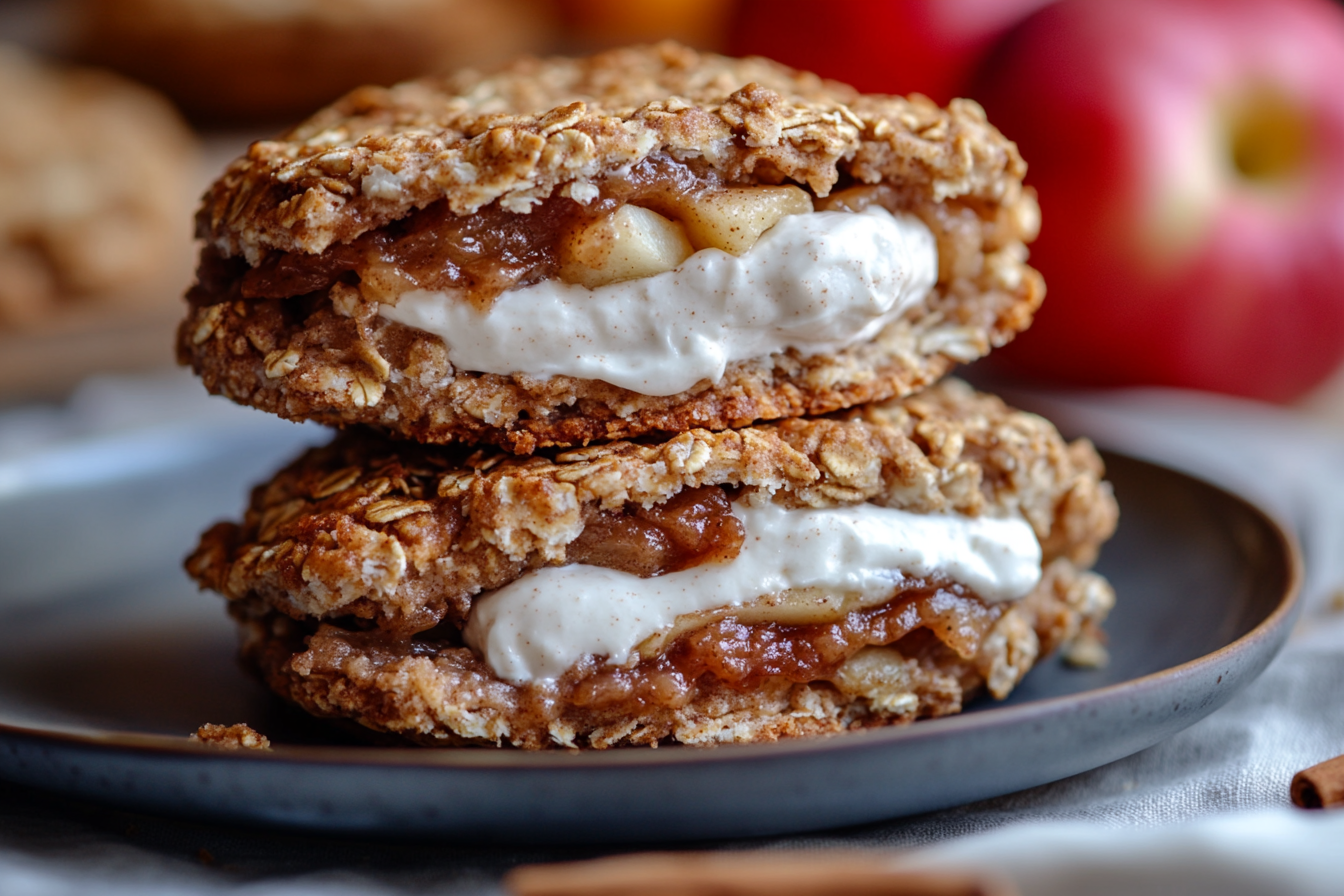 Cinnamon Apple Oatmeal Cream Pies