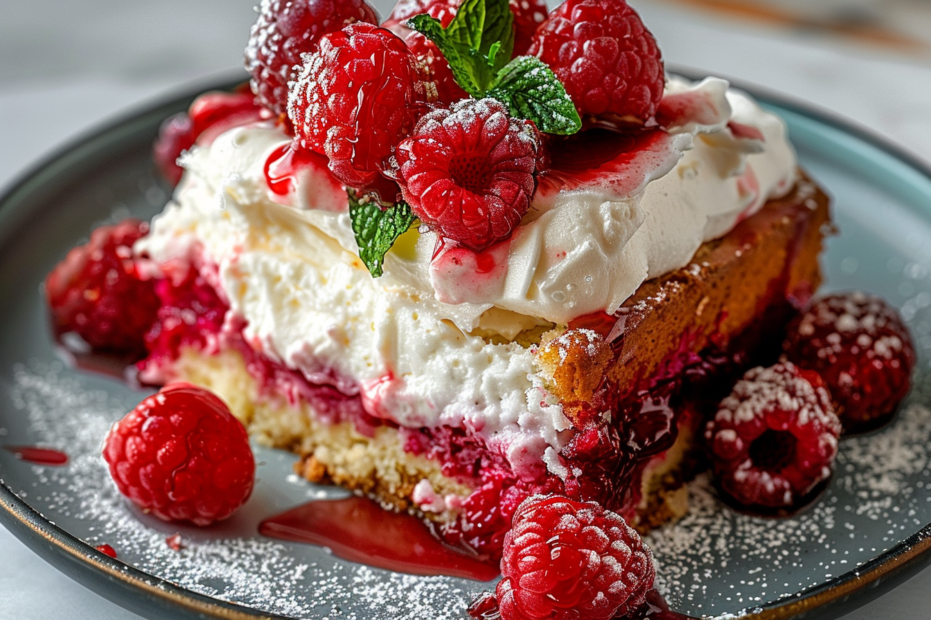 Raspberry Zinger Poke Cake