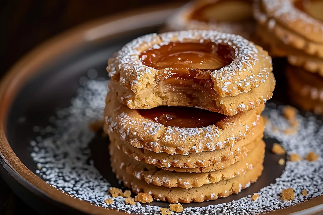 Dulce de Leche Linzer Cookies