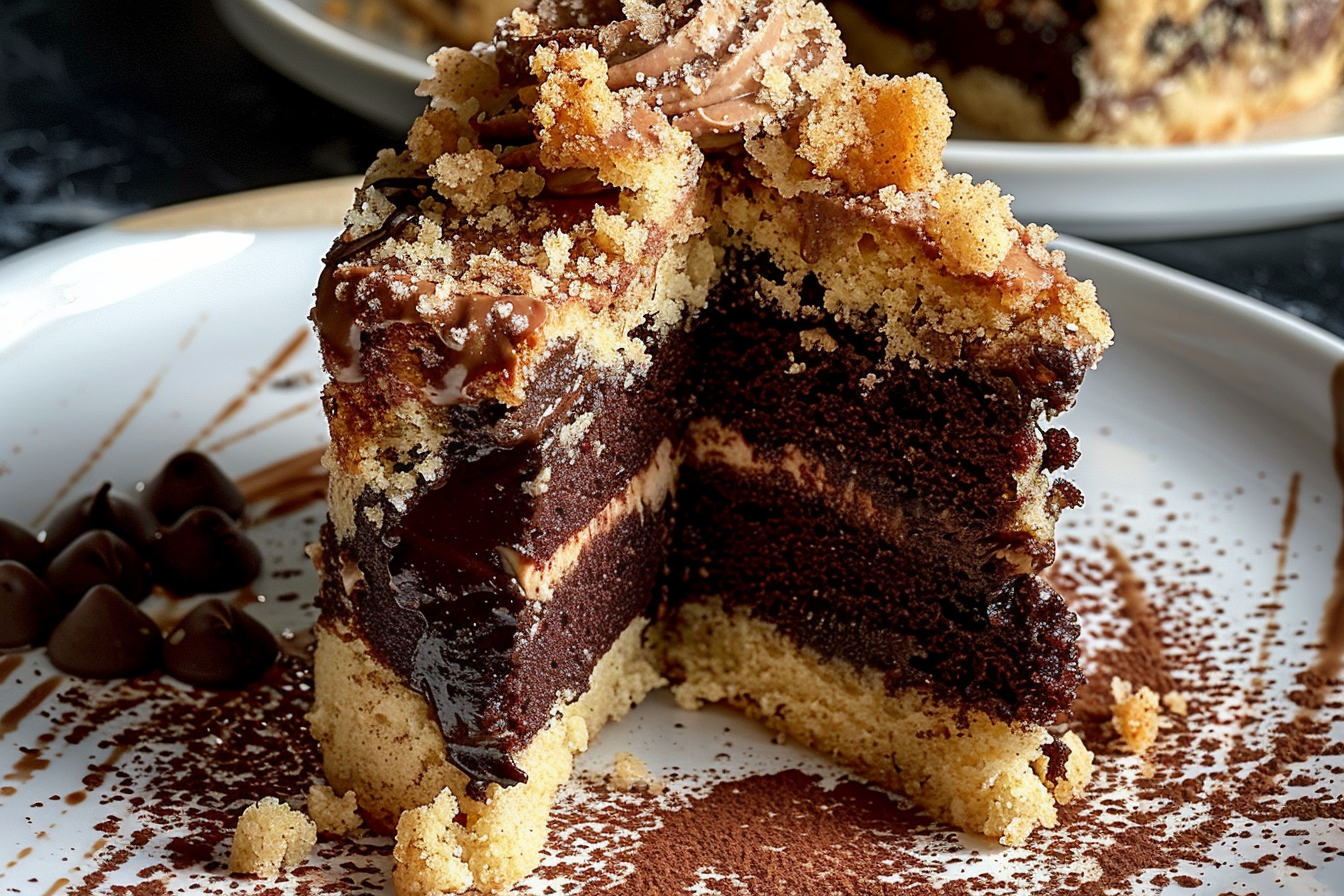 Chocolate Espresso Marble Cake with Crumb Topping