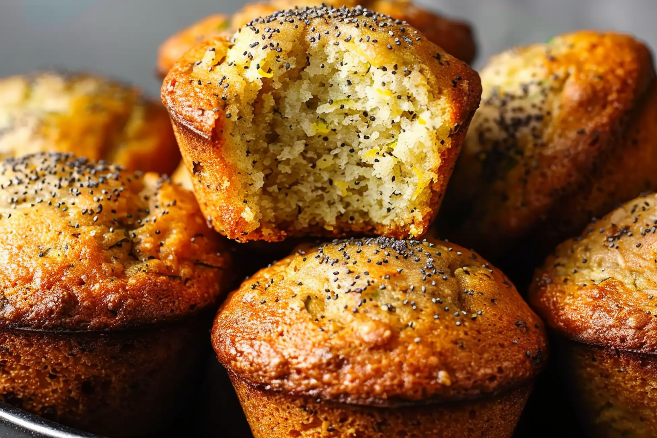 Lemon Poppyseed Zucchini Muffins
