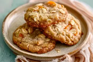 White Chocolate Peach Oatmeal Cookies