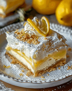 Lazy Day Lemon Cream Pie Bars - CookingFlash
