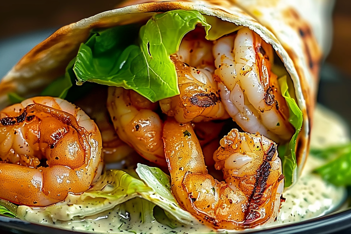 Grilled Shrimp Caesar Wraps