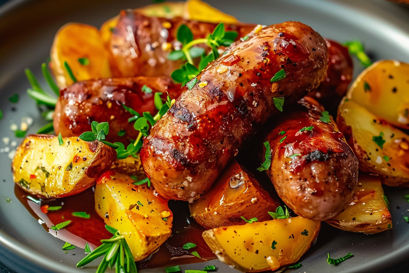 Sweet and Savory Glazed Sausage and Potatoes