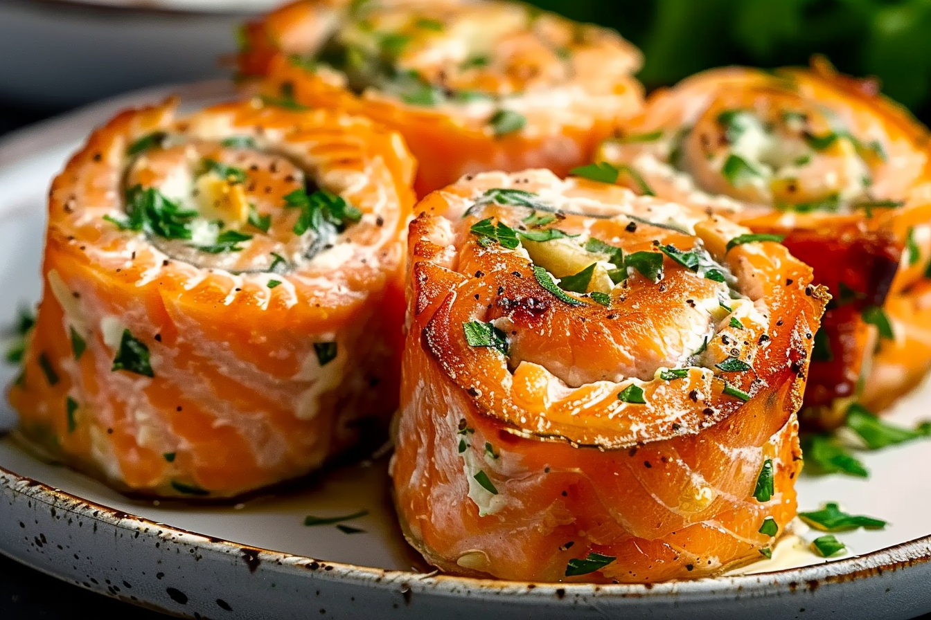 Stuffed Salmon Pinwheels