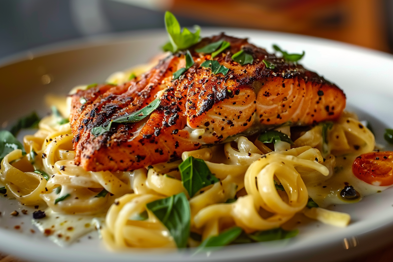 Tuscan Salmon & Mafaldine Pasta