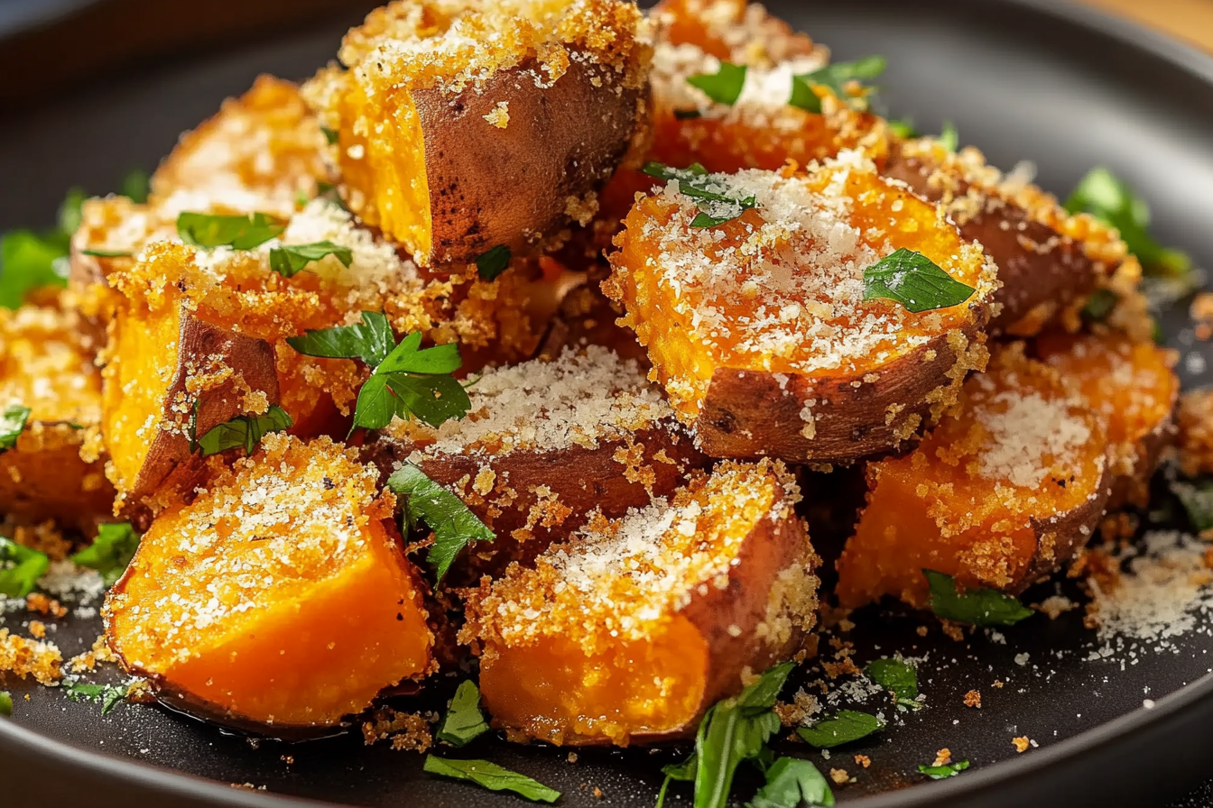 Crispy Parmesan Sweet Potatoes