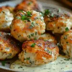 Garlic Butter Parmesan Chicken Bites with Creamy Herb Sauce 5 Garlic Butter Parmesan Chicken Bites with Creamy Herb Sauce