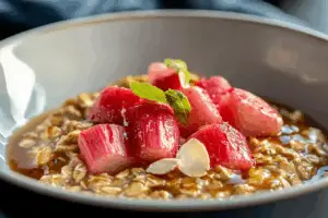 Sweet Maple Rhubarb Oatmeal