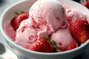 No Churn Strawberry Ice Cream