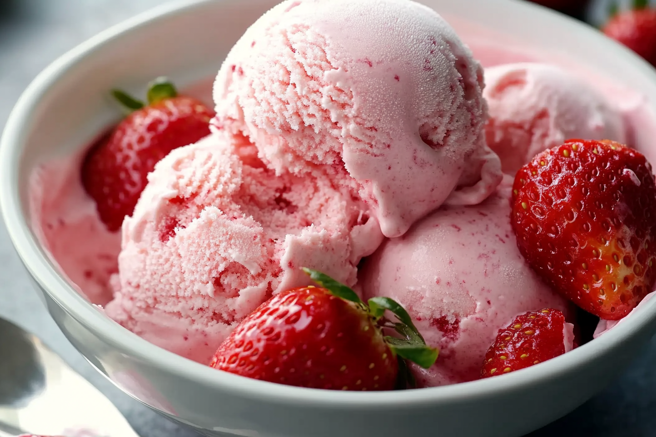No Churn Strawberry Ice Cream