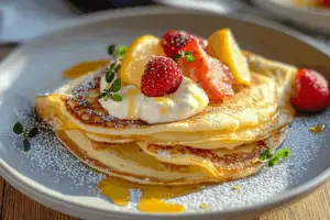 Lemon Mascarpone Stuffed Crepes