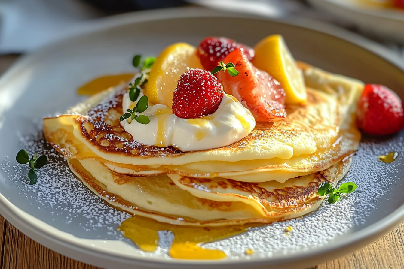 Lemon Mascarpone Stuffed Crepes