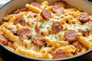 Cheesy Kielbasa Pasta