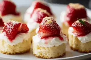 5 Ingredient Strawberry Shortcake Bites