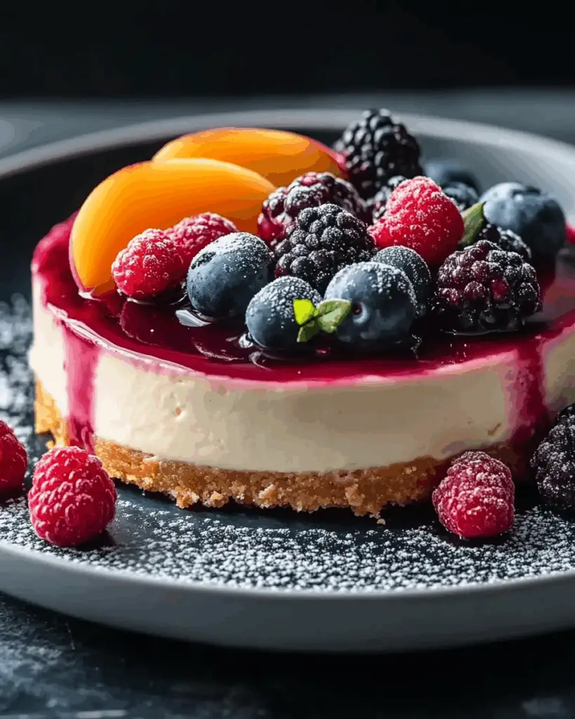 Summer Berry and Peach Cheesecake 4 Summer Berry and Peach Cheesecake