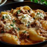 Beef & Ricotta-Stuffed Shells in Creamy Sauce