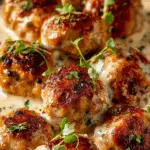 Comforting Chicken Meatballs with Creamy Ranch Sauce 5 Chicken Meatballs with Creamy Ranch Sauce