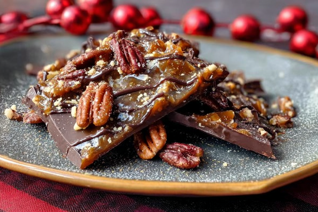 Chocolate Toffee Pecan Brittle