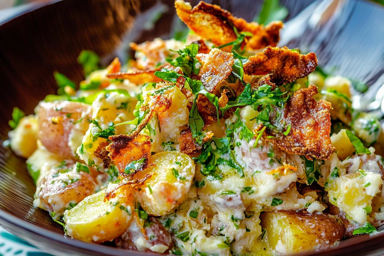 Crispy Smashed Potato Salad