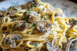 Garlic Butter Mushroom Linguine