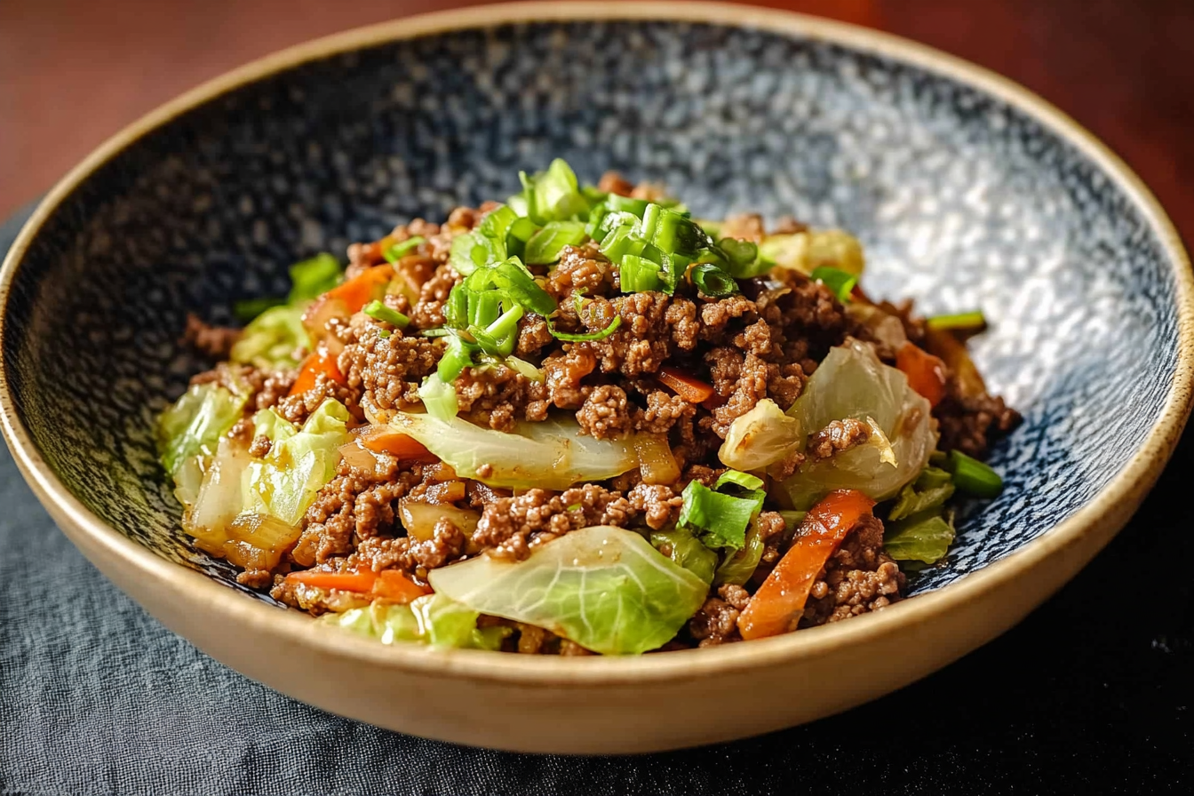 Healthy Chinese Ground Beef Cabbage