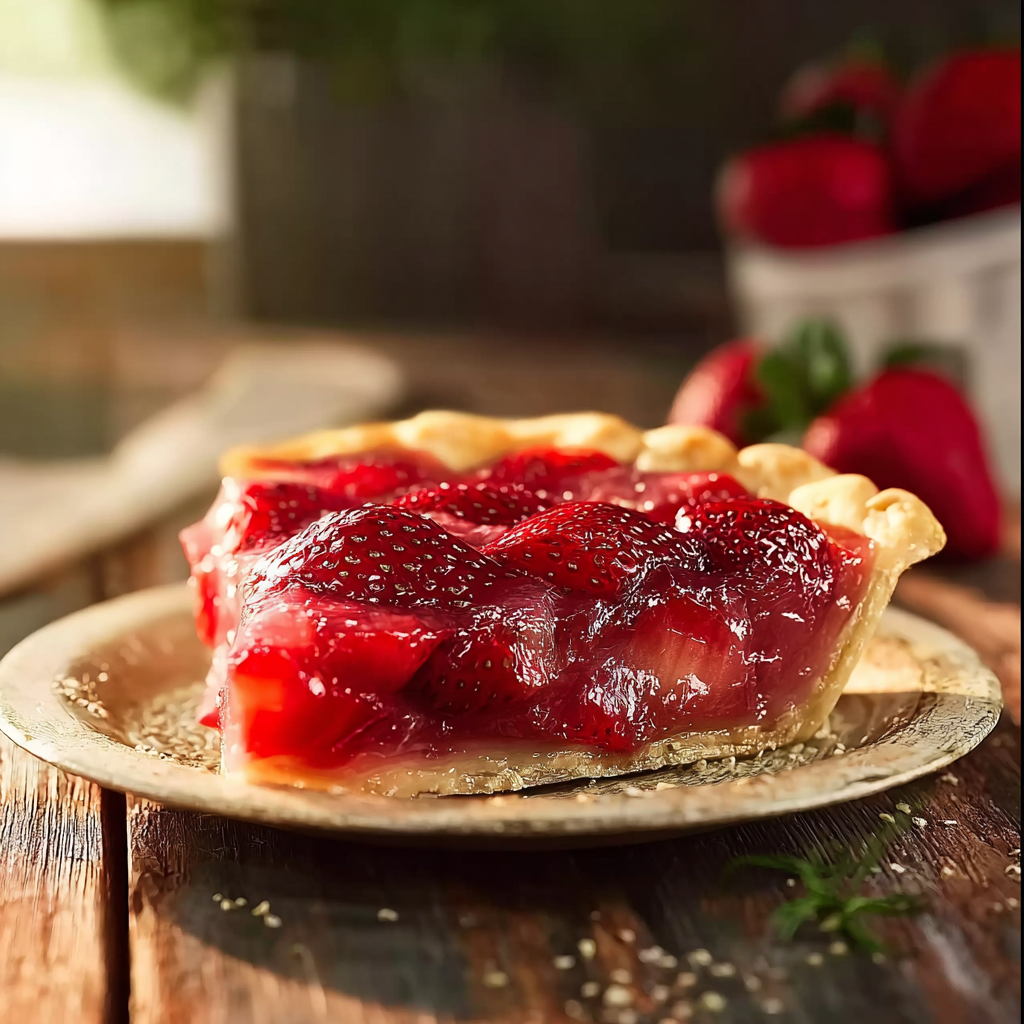 individual mini strawberry pies with fresh topping