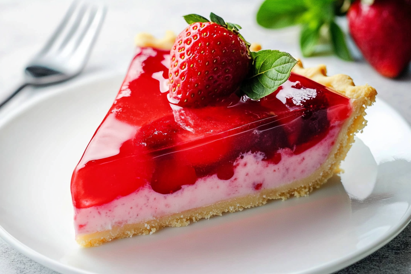 No-Bake Strawberry Jell-O Pie